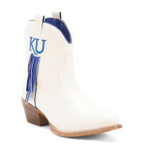 VACCARI BOOTS Off White Leather Kansas Lucy Cowgirl Booties
